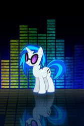 Size: 640x960 | Tagged: safe, dj pon-3, vinyl scratch, g4, equalizer, iphone wallpaper, reflection, sunglasses