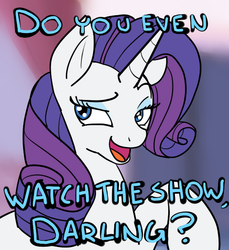 Size: 546x595 | Tagged: safe, artist:reiduran, rarity, pony, unicorn, g4, brony, carousel boutique, do you even lift, do you even watch the show?, female, raised hoof, reaction image, smiling, smirk, smug, solo, talking to viewer