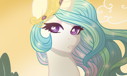 Size: 1084x648 | Tagged: safe, artist:lolopan, princess celestia, pony, g4, beautiful, female, looking at you, mare, solo