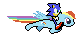 Size: 80x40 | Tagged: safe, artist:redenchilada, rainbow dash, g4, animated, crossover, male, pixel art, riding, simple background, sonic the hedgehog, sonic the hedgehog (series), transparent background