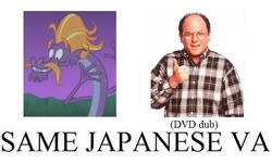 Size: 615x372 | Tagged: safe, steven magnet, g4, exploitable meme, george costanza, hiroshi iwasaki, japanese, same voice actor, seinfeld