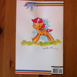Size: 498x500 | Tagged: safe, artist:katie cook, idw, rainbow dash, scootaloo, g4, solo, traditional art