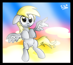 Size: 873x785 | Tagged: safe, artist:neoncabaret, derpy hooves, pegasus, pony, g4, cloud, cloudy, female, mare, sky, solo
