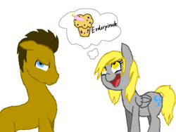 Size: 800x600 | Tagged: safe, artist:wieniesrule, derpy hooves, doctor whooves, time turner, pegasus, pony, g4, candle, female, mare, muffin, simple background, thought bubble, transparent background