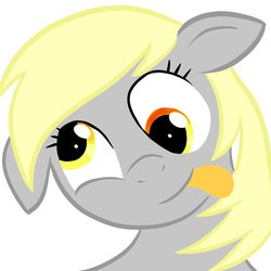 Size: 894x894 | Tagged: safe, artist:luminousdazzle, derpy hooves, pegasus, pony, g4, face, female, mare, solo, tongue out