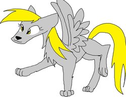 Size: 1018x784 | Tagged: safe, artist:pikachu891000, derpy hooves, wolf, g4, female, solo, species swap