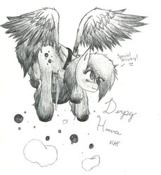 Size: 856x933 | Tagged: safe, artist:theguardianknux, derpy hooves, pegasus, pony, g4, female, mare, solo, traditional art