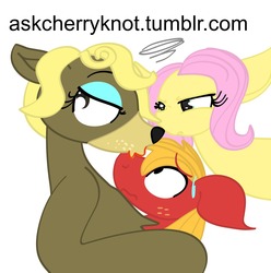 Size: 1020x1030 | Tagged: safe, artist:cherryknot, big macintosh, fluttershy, bear, earth pony, pony, g4, 30 minute art challenge, arial, kissing, male, ship:fluttermac, shipping, stallion, straight