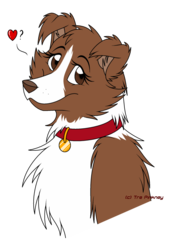 Size: 750x1100 | Tagged: safe, artist:burning-wolf-promise, artist:flamewolf22, winona, dog, g4, collar, eyelashes, female, furry, heart, looking at you, simple background, smiling, solo, transparent background