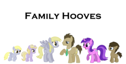 Size: 1024x520 | Tagged: safe, artist:elzian-pie, amethyst star, derpy hooves, dinky hooves, dj whooves, doctor whooves, sparkler, time turner, earth pony, pegasus, pony, unicorn, g4, colt, dizzy hooves, family, female, filly, headcanon, male, mare, necktie, offspring, parent:derpy hooves, parent:doctor whooves, parents:doctorderpy, ship:doctorderpy, shipping, simple background, stallion, straight, transparent background