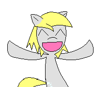 Size: 196x178 | Tagged: safe, artist:lilunicorn101, derpy hooves, pegasus, pony, g4, female, happy, lowres, mare, small, smiling, solo, tiny