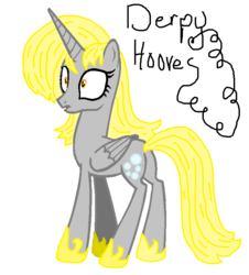 Size: 693x768 | Tagged: safe, artist:lespiritkitten565, derpy hooves, alicorn, pony, g4, alicornified, derpicorn, female, mare, race swap, solo