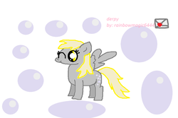 Size: 1024x684 | Tagged: safe, artist:rainbowmagic6444, derpy hooves, pegasus, pony, g4, bubble, female, letter, mail, mare, solo