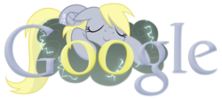 Size: 1024x457 | Tagged: safe, artist:ssumppg, derpy hooves, pegasus, pony, g4, cloud, female, google, logo, mare, sleeping