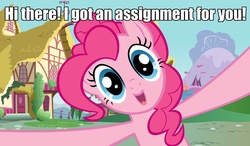 Size: 1246x729 | Tagged: safe, pinkie pie, g4, bronybait, caption, fourth wall, image macro, ponyville