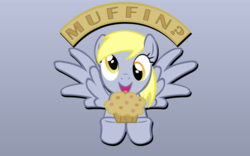 Size: 1131x707 | Tagged: safe, artist:doctor-g, derpy hooves, pegasus, pony, g4, female, mare, muffin, solo, wallpaper