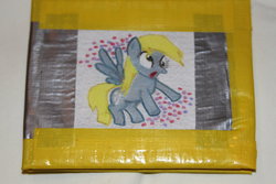 Size: 1024x683 | Tagged: safe, artist:the-choco-panda, derpy hooves, pegasus, pony, g4, customized toy, duct tape, female, irl, mare, photo, solo, wallet