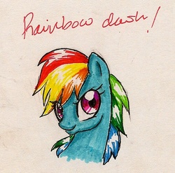 Size: 718x709 | Tagged: safe, artist:paranoidemily, rainbow dash, g4, traditional art