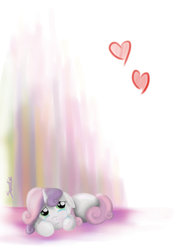 Size: 752x1063 | Tagged: dead source, safe, artist:sweeterwho, sweetie belle, g4, crying, female, heart, sad, solo