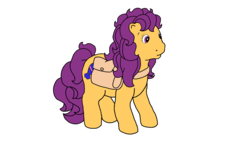 Size: 2300x1300 | Tagged: safe, bon bon (g1), earth pony, pony, g1, my little pony tales, bag, female, mare, solo, wrong eye color