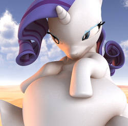 Size: 574x563 | Tagged: safe, artist:eggo81194, rarity, g4, 3d, belly, fat, morph