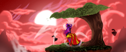 Size: 1700x700 | Tagged: safe, artist:rubi-era, twilight sparkle, g4, clothes, crossover, dress, tree, warcraft, world of warcraft