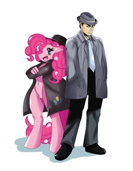 Size: 1795x2308 | Tagged: safe, artist:ss2sonic, pinkie pie, human, anthro, unguligrade anthro, g4, barbie doll anatomy, belly button, bipedal, commission, crossover, hat, konami, silent hill