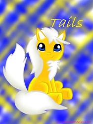 Size: 480x640 | Tagged: safe, artist:sexyback2010, pony, male, miles "tails" prower, ponified, solo, sonic the hedgehog (series)