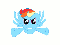 Size: 1100x830 | Tagged: safe, artist:twinquasars, rainbow dash, g4, animated, female, smiling, solo, spinning