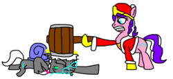 Size: 1624x743 | Tagged: safe, diamond tiara, silver spoon, g4, abuse, escargon, hammer, king dedede, kirby of the stars, ms paint, parody, silverbuse, spoonabuse