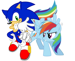 Size: 1600x1300 | Tagged: safe, artist:batterypoweredmonkey, rainbow dash, g4, crossover, male, simple background, sonic the hedgehog, sonic the hedgehog (series), vector, white background