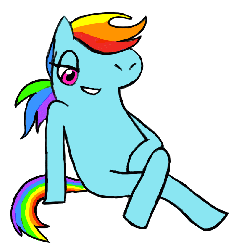 Size: 794x844 | Tagged: safe, artist:peppersupreme, rainbow dash, g4, animated, female, sitting, solo, wat