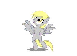 Size: 550x400 | Tagged: safe, artist:mlpthundersmash, derpy hooves, pony, g4, animated, bipedal, dancing, female, gangnam style, scrunchy face, solo