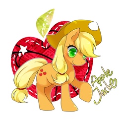 Size: 800x800 | Tagged: safe, artist:zakro, applejack, g4, female, pixiv, raised hoof, solo