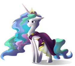 Size: 2592x2313 | Tagged: safe, artist:wolfsknight, princess celestia, alicorn, pony, g4, clothes, female, floppy ears, mare, simple background, solo, transparent background, vector, watermark