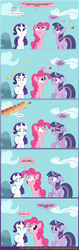 Size: 2450x7800 | Tagged: safe, artist:edowaado, pinkie pie, rarity, twilight sparkle, g4, comic, i had an accident, male, parody, patrick star, reference, spongebob squarepants