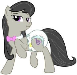 Size: 905x883 | Tagged: safe, artist:cupcakescankill, octavia melody, earth pony, pony, g4, diaper, female, mare, non-baby in diaper, simple background, solo, transparent background