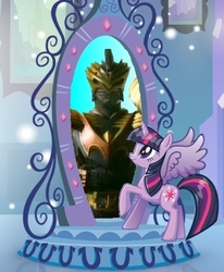 Size: 375x456 | Tagged: safe, twilight sparkle, equestria girls, g4, crossover, exploitable meme, kamen rider, kamen rider odin, kamen rider ryuki, magic mirror, magic mirror meme, meme, this will end in death, twilight sparkle (alicorn)