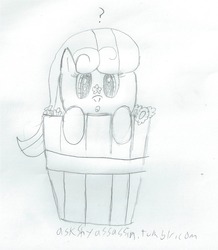 Size: 1247x1433 | Tagged: safe, artist:2shyshy, junebug, g4, 30 minute art challenge, basket, bucket, flower, traditional art