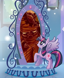 Size: 375x456 | Tagged: safe, twilight sparkle, alicorn, pony, equestria girls, g4, equestria geils, exploitable meme, jojo's bizarre adventure, magic mirror, magic mirror meme, meme, stand, the hanged man, twilight sparkle (alicorn)