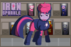 Size: 1024x673 | Tagged: safe, artist:drasticaction, twilight sparkle, g4, iron man, iron mare, marvel, parody