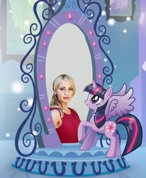 Size: 375x456 | Tagged: safe, twilight sparkle, human, pony, equestria girls, g4, my little pony equestria girls, creeper tara, exploitable meme, female, magic mirror, magic mirror meme, mare, meme, tara strong, twilight sparkle (alicorn)