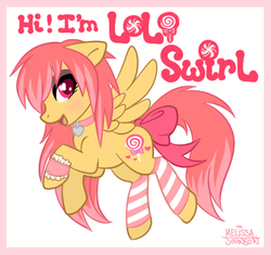 Size: 498x468 | Tagged: safe, artist:nauticaldog, oc, oc only, oc:loli swirl, pegasus, pony, leg warmers, solo