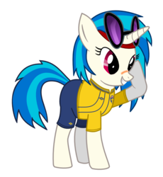 Size: 827x900 | Tagged: safe, artist:isegrim87, dj pon-3, vinyl scratch, pony, unicorn, g4, clothes, female, football, glasses, hooves, horn, jersey, mare, simple background, smiling, solo, sunglasses, sweden, teeth, transparent background, vector