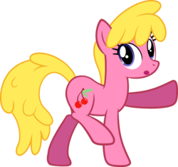 Size: 1024x958 | Tagged: safe, artist:likonan, cherry berry, g4, background pony, confused, female, simple background, solo, strut, transparent background, vector, wat