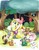 Size: 600x774 | Tagged: safe, artist:amy mebberson, idw, angel bunny, fluttershy, gummy, opalescence, owlowiscious, tank, winona, bat, beaver, bird, chicken, frog, fruit bat, owl, rabbit, snake, squirrel, g4, micro-series #4, my little pony micro-series, cover, cover art, disney, forest, ribbon, snow white