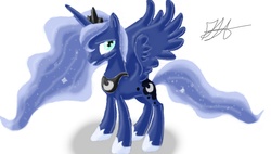 Size: 1920x1088 | Tagged: safe, artist:music-brush, princess luna, g4, female, simple background, solo
