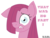 Size: 948x713 | Tagged: safe, artist:adlaz, pinkie pie, earth pony, pony, g4, female, image macro, implied sharting, lip bite, pink text, pinkamena diane pie, solo, that wasn't a fart