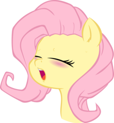 Size: 3447x3746 | Tagged: safe, artist:kyleevee, artist:mielzsimmons, fluttershy, pony, g4, blushing, female, high res, simple background, solo, transparent background, vector, yawn