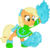 Size: 6262x6000 | Tagged: safe, artist:yetioner, applejack, g4, absurd resolution, alternate hairstyle, bow, cheerleader, clothes, female, pom pom, simple background, solo, transparent background, vector